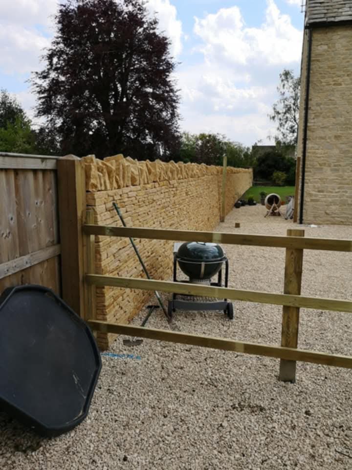 Heritage dry stone wall in Cirencester, Cotswolds